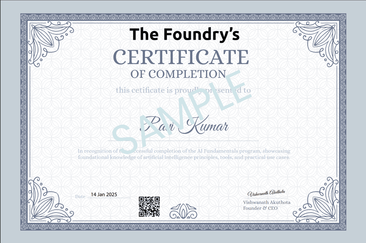 Foundry LLM Certificate Sample